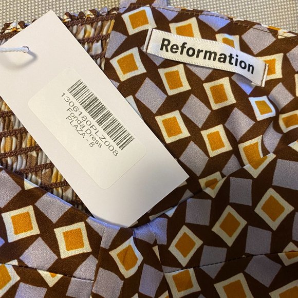 Reformation Fonda Silk Dress Colorful - Picture 8 of 8